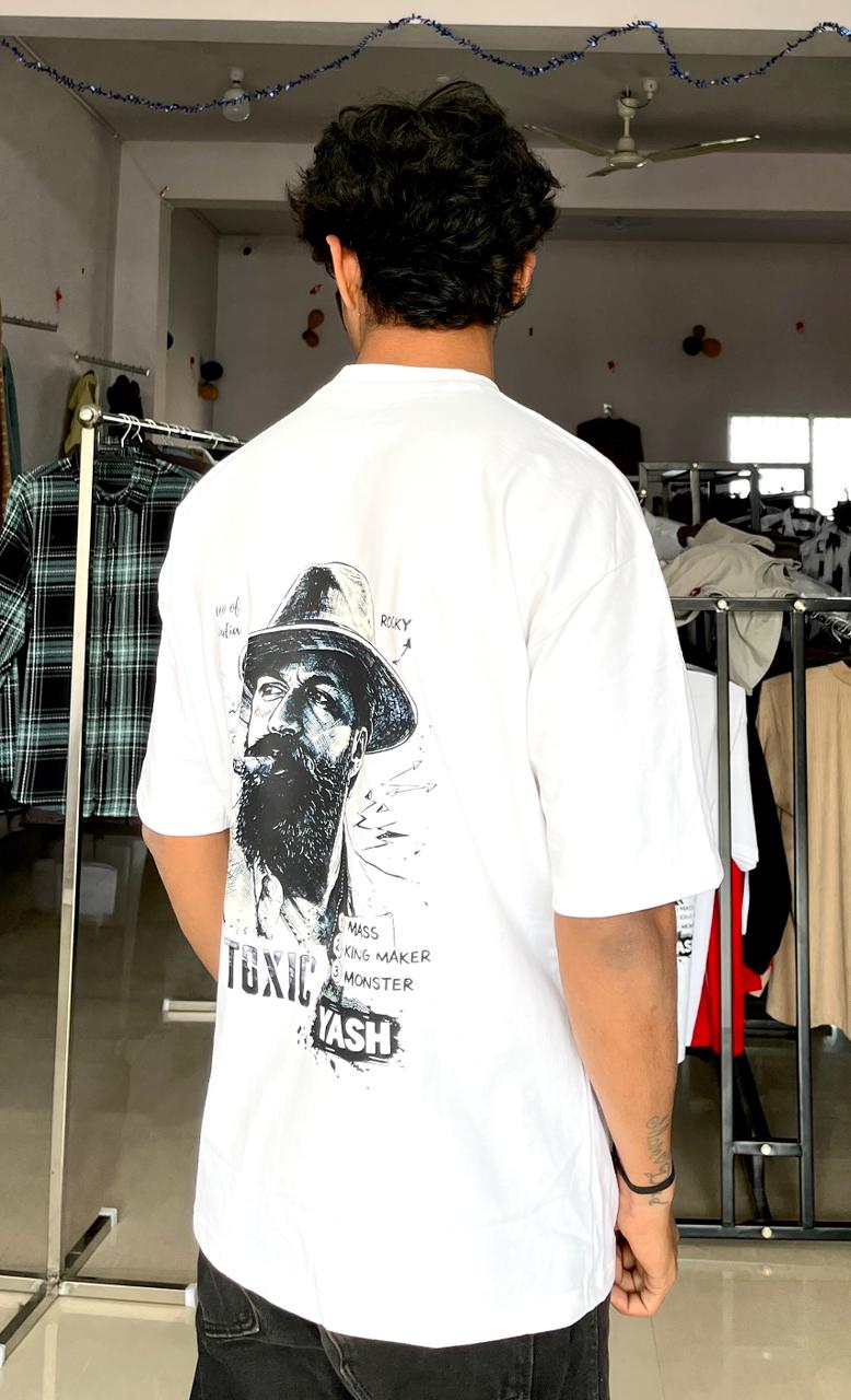 Down shoulder t shirt white