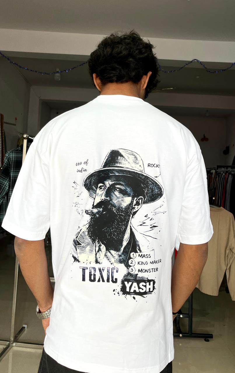 Down shoulder t shirt white